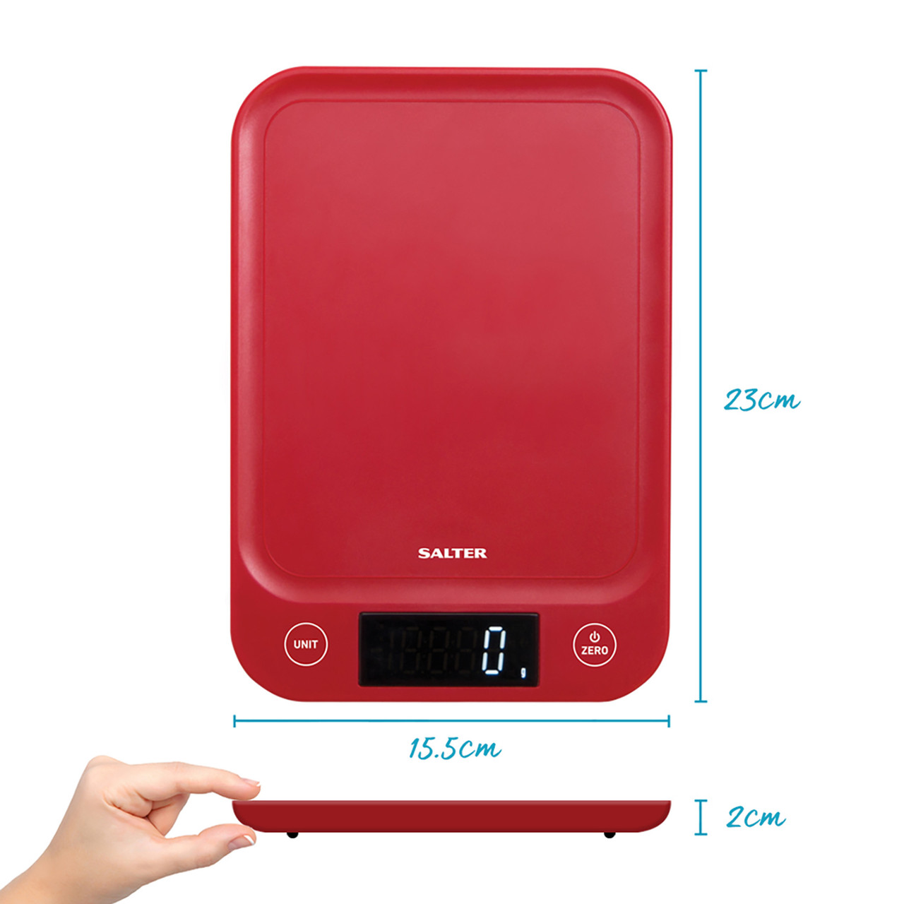 Buy Salter Slimline Digital Kitchen Scales | 5KG | Red